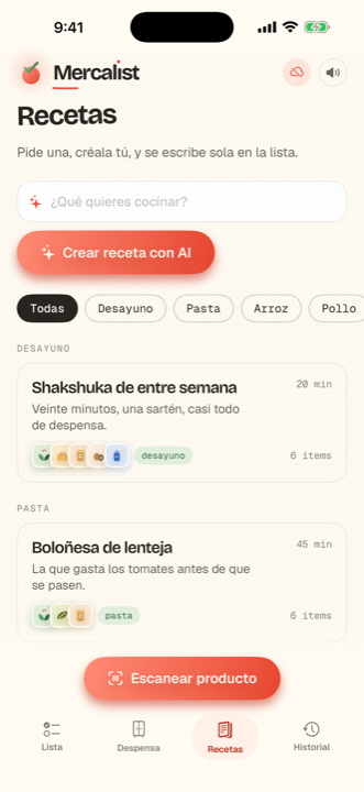 Recetas con AI