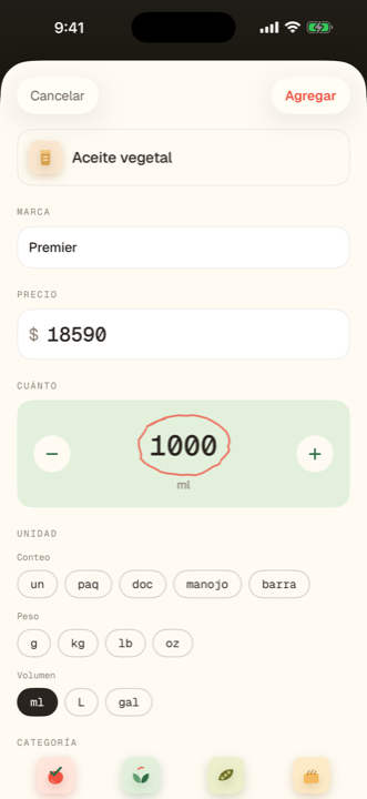 Mercalist identificando un producto con la cámara